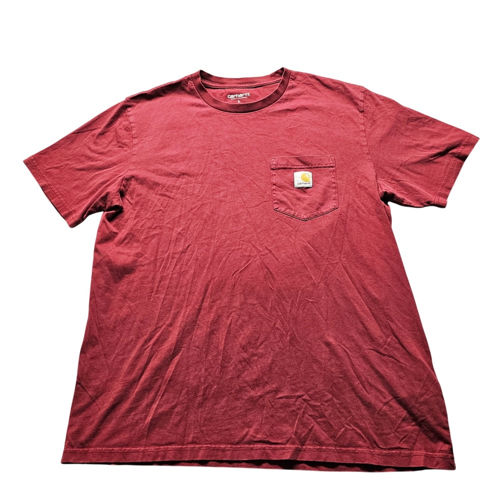 Carhartt WIP Pocket T-Shirt Mens Large Red Short Sleeve Cotton Streetwear Tee